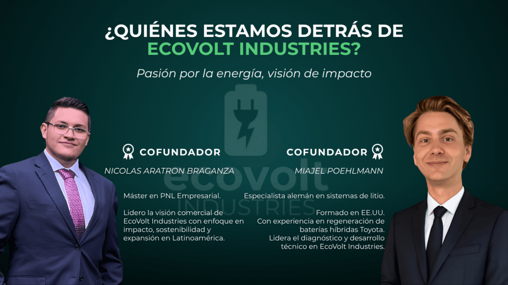 🤝 Socios fundadores de EcoVolt Industries – Tecnología en baterías de litio